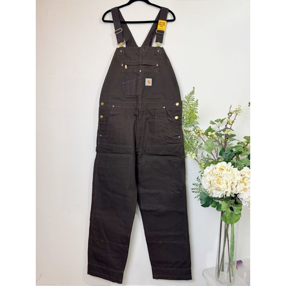 Carhartt Brown and Black Men's Overalls - Picture 2 of 11